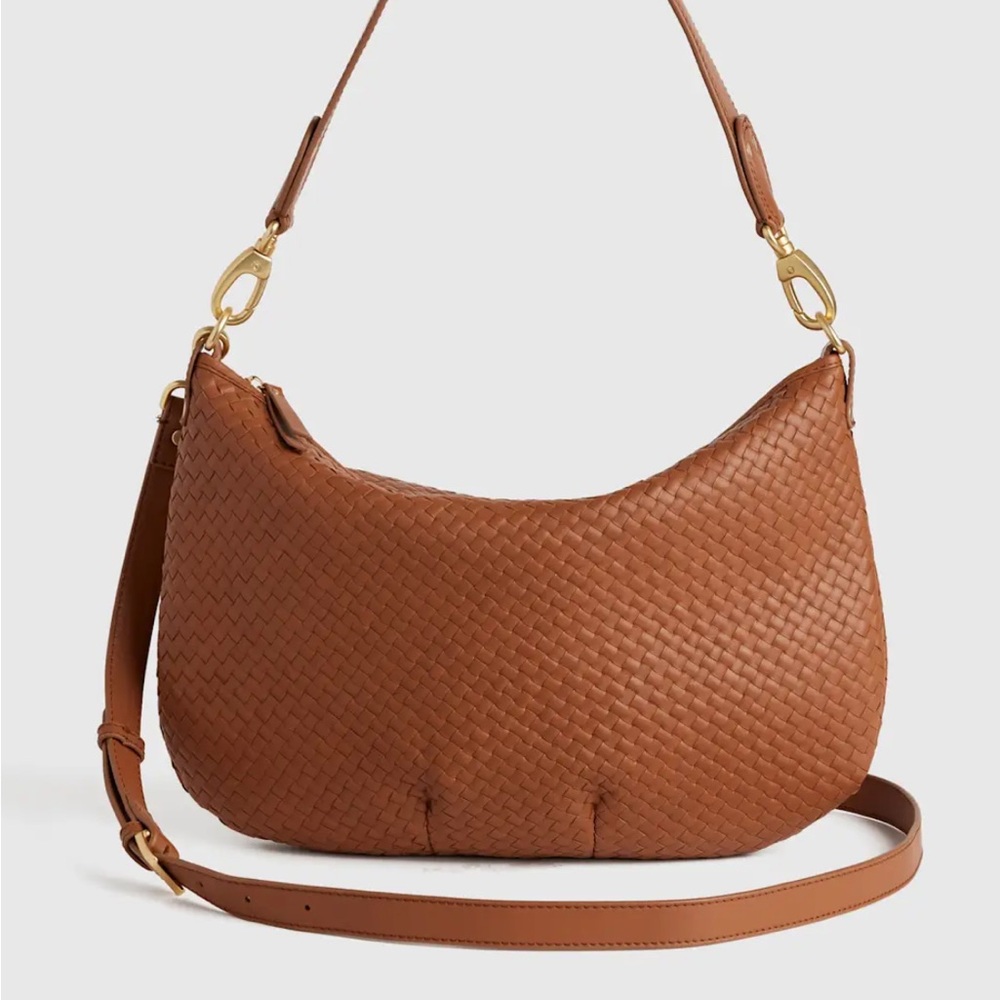 Quince Brown Woven Shoulder Bag